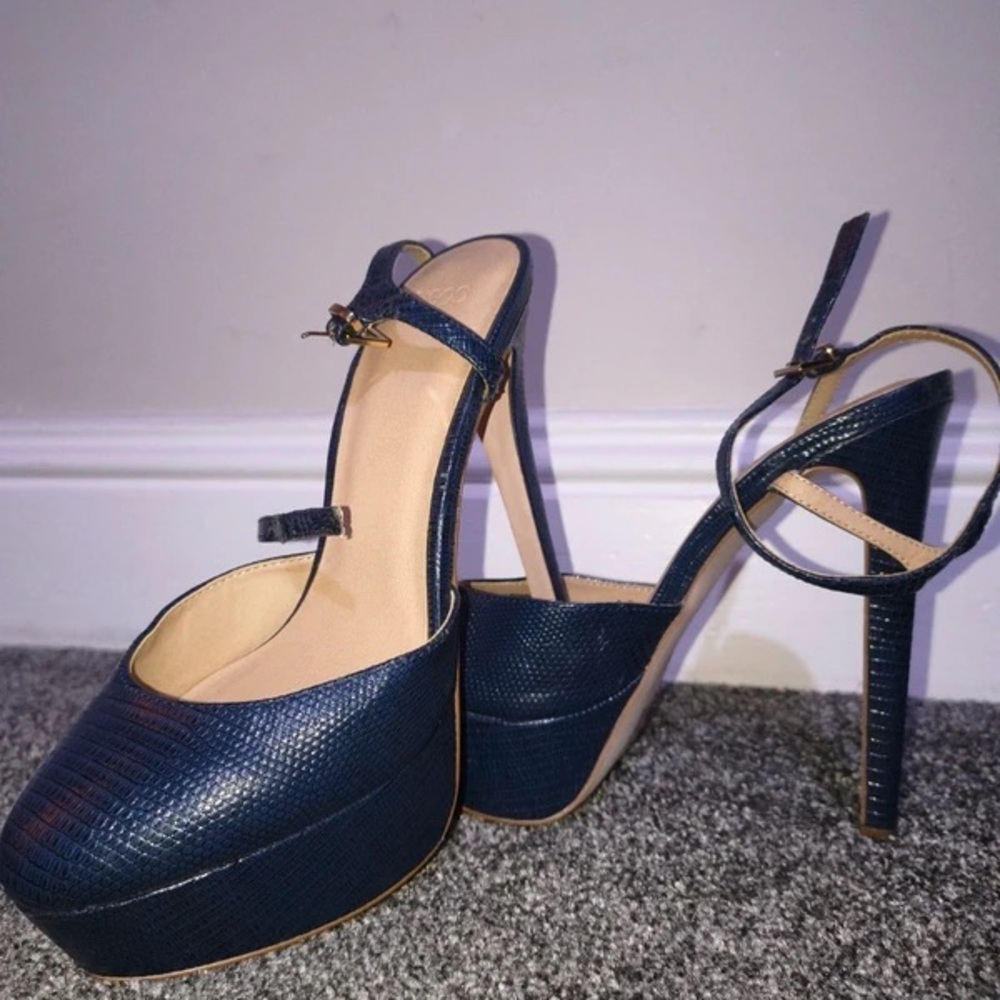 ASOS Dark Blue Textured Heels